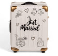Keramische trouwspaarbox Just Married - Aangepaste spaarkas met slot en humoristisch ontwerp