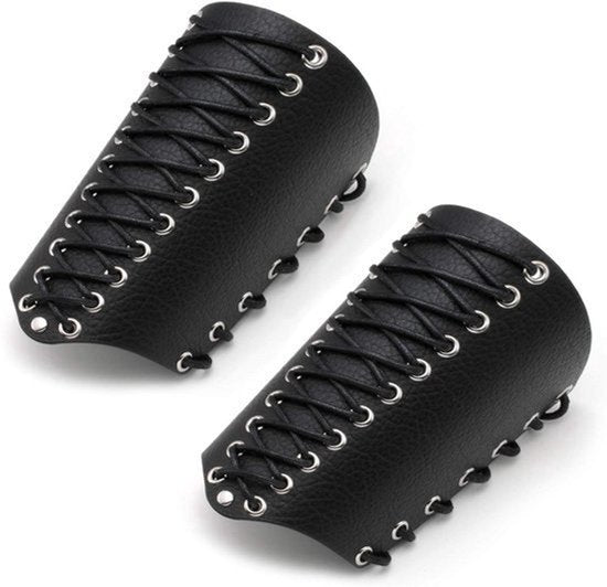 Heren leren brede manchet wrap met verstelbare polsband bevestiging - Gauntlet armsteun