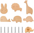 Kastknoppen voor Kinderkamer - 6 Stuks Dieren Houten Ladehandvat, Dierenvorm Meubelknoppen, Deurhandgrepen met Dierenmotieven en Schroeven