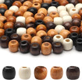 Houten Kralen Set - 200 Stuks in 5 Kleuren - Macramé, Haar & Sieraden Maken - DIY Dreadlocks - Inclusief Elastische Draad
