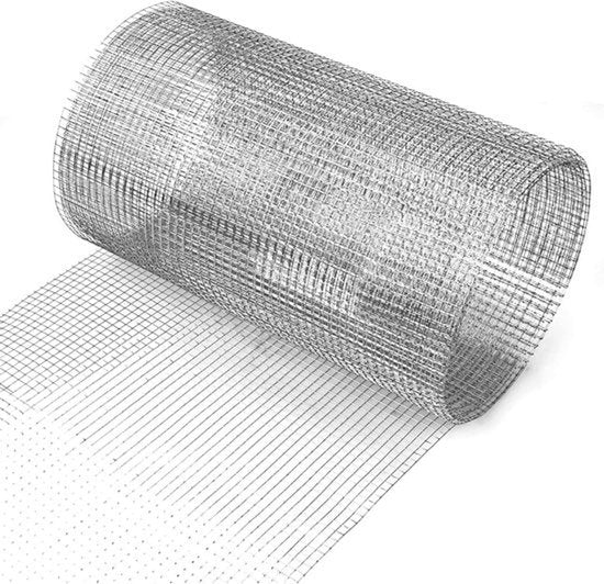 Fijnmazig Draadgaas 31 cm x 3 m voor Verhoogde Bloembedden - RVS Metaal Gaas - Volièregaas, Konijnengaas
