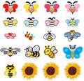 23 stuks strijkpatches, bijenpatches, geborduurde zonnebloemapplicaties, stickers voor het naaien van jassen, jeans, kleding en rugzakken.