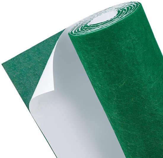 Viltrol - Groen - 2 m x 30 cm - Zelfklevend Vilt - 3 mm Dikte voor Handwerk en Naaidecoraties