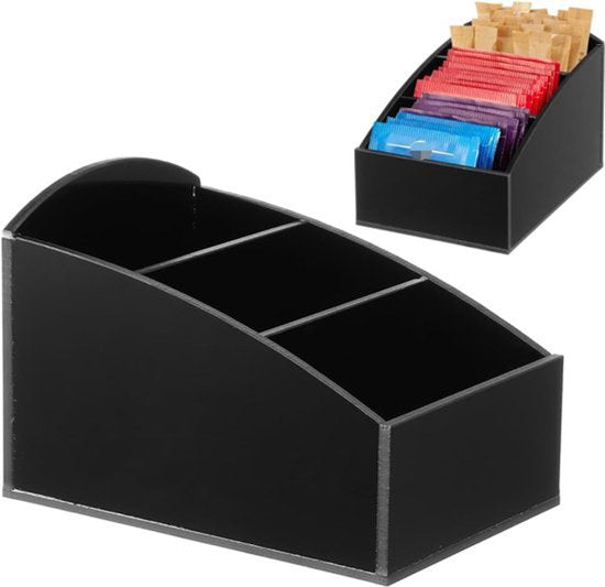 Organizers voor theezakjes en suikerzakjes, geschikt voor koffiebars en theetafels, ideaal voor het bewaren van thee en suikerzakjes.