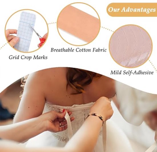 20 stuks lifting tapes buik, buikverstevigingstape elastische dijbeen-verstevigingstapes voor vrouwen, lange directe verstevigingspatches voor slappe huid, platte buik, rug (beige)