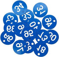 Gegraveerde Nummer ID Sleutellabels 35 mm - Blauw - 50 stuks - Nummered Sleuteltags - 1 tot 100