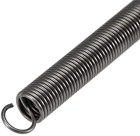 2 stuks trekveren, trekveren, 10 mm buitendiameter, 1,2 mm draaddikte, 255 mm uitgeschoven lengte, 150 mm vrije lengte, verenstaal, draagvermogen 3 kg, grijs