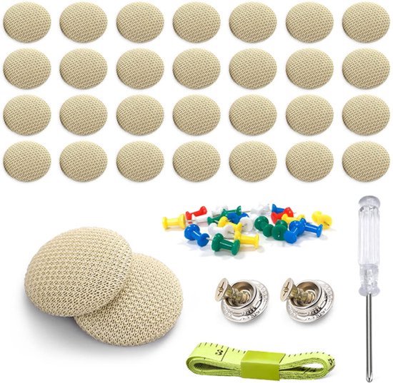 Reparatieset voor dakhemels, klinknagels, dakzeil, reparatiegesp, 62 autodak, reservegesp met spelden, schroevendraaier, meetlint voor alle auto's (abrikoos)
