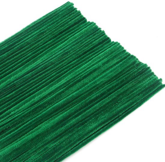 Pijpreiniger - 300 Stuks - Om te knutselen - Groen - Chenilledraad - Pijpenrager - Lang - Voor doe-het-zelf knutselprojecten - 30 cm x 6 mm - Geschikt voor Pijpenragers