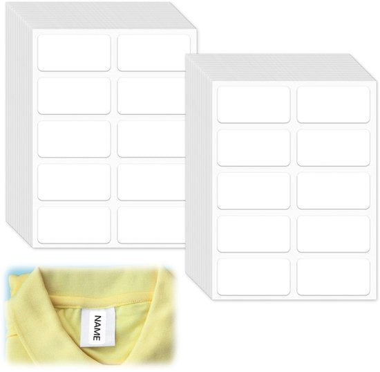 Verpakking van 50 Zelfklevende Textiel Labels, Naamstickers, Kleding, Waslabels, Zelfklevend voor Strijken, 15 x 30 mm, Naamlabels, Zelfklevende Naamlabels, Waterdichte Labels voor Kleding