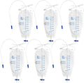 SVG commerce 6 stuks 750 ml beenzakken, urinedrainagezakken, urinezak, urineverzamelzak, drainagezak met riem, anti-reflux-ventiel, urinezakje, urinedrainagezak, drainagezak