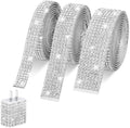 Zelfklevende glitterband met strassstenen - Zilver - 3 rollen - Decoratie voor kunsthandwerk en DIY
