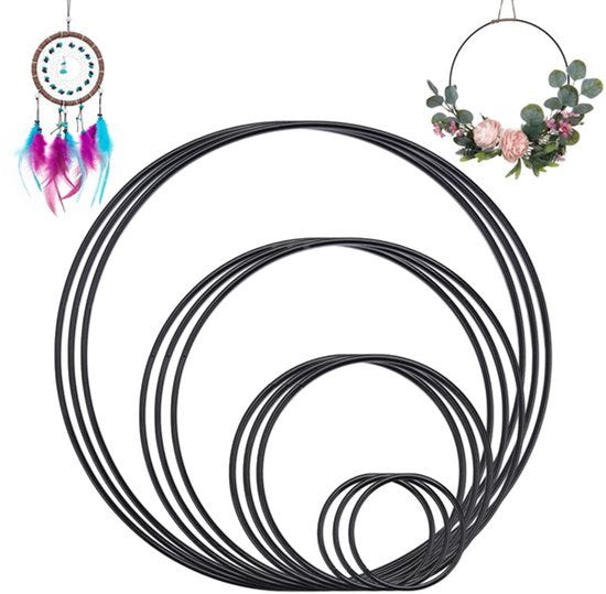 Verpakking van 12 Metalen Ringen voor Knutselen, Metalen Ring 20 cm + 15 cm + 10 cm + 5 cm, Decoratieve Ringen, Draad Ringen voor Knutselen, DIY