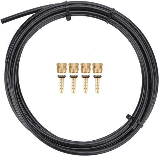 - Hydraulische schijfremslang voor fiets - 5,4 mm - zwart - olijf-verbindingsinzetstukken - hydraulische remmen - geschikt voor fietsmodellen - zwart