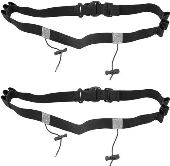 2PCS Hardloopriem Energie Gels Belt Marathon Accessoires - Nummerhouder voor Triatlon en Fietsen