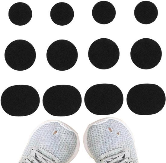 Hechtreparatie Patches voor Sneakers en Kleding, Pack van 12, Ronde Patches voor Schoen- en Hakreparatie, Bescherming tegen Schoengaten, Eenvoudig te Gebruiken, Hechtingsfunctie