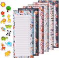 Set van 6 notitieblokken met 50 vellen per blok, voorzien van koelkastmagneten en een bloemenmotief voor handige en decoratieve notities in huis of op kantoor