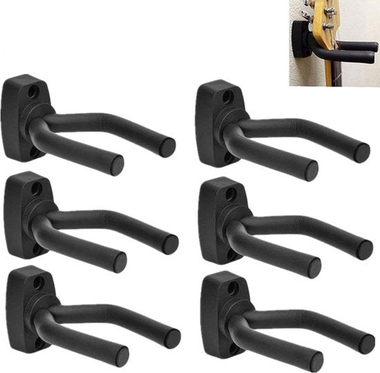 Gitaar Muurbevestiging Hanger Set - 6 Stuks, Eenvoudig te Installeren Gitaarhanger voor Alle Gitaren en Korting