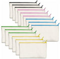 15 stuks onbehandelde katoencanvas DIY knutsel rits - make-up tasje - onbehandelde katoencanvas - DIY knutsel rits - zakjes, etuis en potloodetui - voor make-up, cosmetica, toilettas en kantooropslag