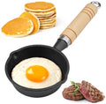 Mini anti-aanbak koekenpan, klein, 11 cm, eierpan met handvat, mini stoofpan, spiegel eierpan, klein, voor kamperen, koken, inductie, gasfornuis