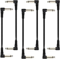 Gitaar Kabels - Pedaal - Geruisloze - Haakse - Effect - Koord - Geschikt voor Gitaar - Zwart 6 STUKS 6 Inch Gitaar Kabels Gitaar Pedaal Kabel Effect Kabel Koord Geruisloze 1/4 Inch Haakse Gitaar Kabel (zwart)