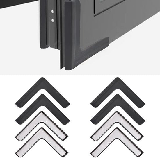 Raam Hoekbeschermers, 8 stuks L-vormige Raam Hoekbeschermers Zelfklevende Siliconen Bumper Anti-botsing Tafel Hoekbeschermers voor het Beschermen van Raam Meubelrand (Zwart)