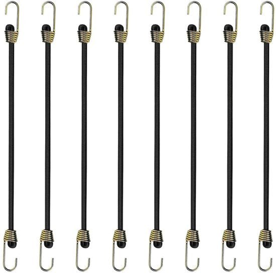 8 stuks korte elastische bungee touwen mini bungee straps haken handige lichte elastische bungee koorden voor het beveiligen van zeilen bagage tenten