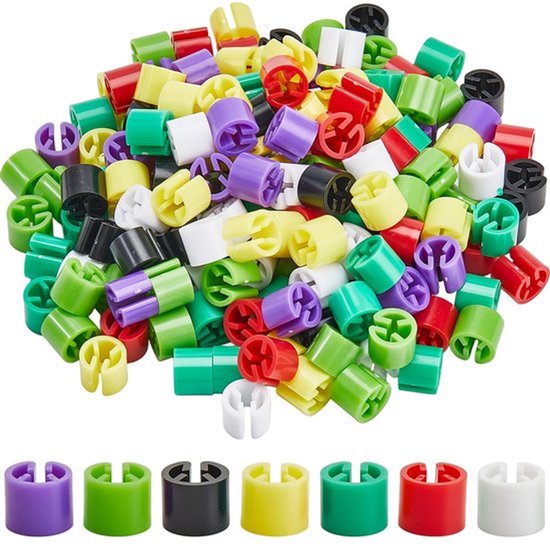 210 Stuks Kleding Maat Markers - 7 Kleurige Plastic Labels - 12x10mm voor Hangers
