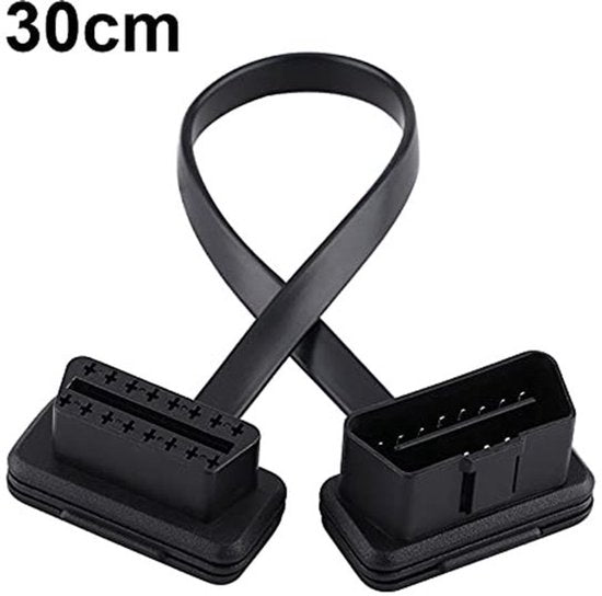 OBD2 verlengkabel 16-pins stekker naar bushing OBD2 verlengkabel diagnostische adapter (30 cm)