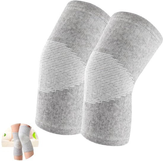 Kniebrace voor artrose en sport - 2 stuks - acupressuur - compressie - verstelbaar - bamboe - XL