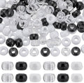 600pcs Pony Beads - Opaque Zwart en Wit - Plastic Ronde Handgemaakte Beads 6x9mm