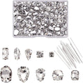 180 stuks glas naai-steentjes met naalden kristal naai-op klauw strass met gat voor doe-het-zelf jurk kleding schoenen tas decoraties van PandaHall