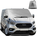 Voorruitafdekking voor Ford Transit Custom 2012-2022 - 100% verduisterend - sneeuw - vorst - ijs - winddicht - waterdicht - UV-bescherming - zonneschermen .