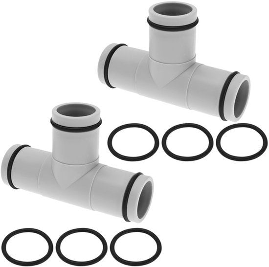 stuks T-vormige slangaansluiting geschikt voor 32 mm diameter waterpijpaansluiting zwembadslangaansluiting waterpijpverlenging grijs