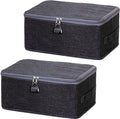 Set van 2 opvouwbare opbergdozen met handgrepen - Afsluitbare dozen voor kleding en speelgoed - 30 x 20 x 14 cm