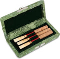 Riet Case Box houten opbergdoos met zijden doek cover voor 3 hobo rieten, stijlvol en handig voor bescherming en organisatie