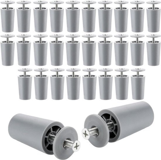 Rolluikstopper Grijs 30 stuks 40mm Lang Aanslagbuffer Stopper Rolluiken Reserveonderdeel Schroef Schijf.