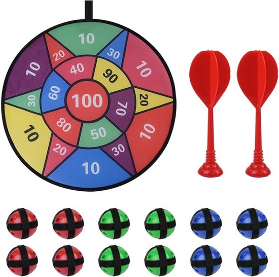 Dart Board Set - 100 Punten - 48 cm - Vouwbaar Dartbord voor Binnen en Buiten - Feesten - Interactieve Spellen - Festivals