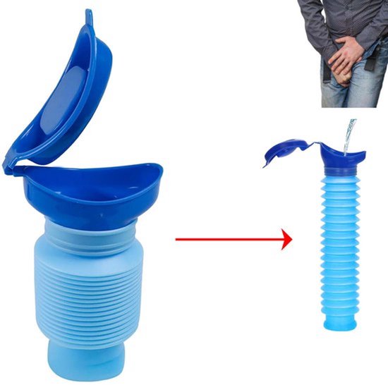 Urinefles - 750ml - Urinaal heren - 1 stuk - Urinaal - Plasbuis - Plasfles - Urinoir - Urinaal - Opvouwbaar - Lekvrij - Wandelen - Noodpakket Geschikt Voor Thuis - Openlucht Uitrusting -Unisex