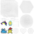 Set van 10 Strijkkralen Platen, 5 mm Strijkkralen Inzetplaat Transparante Penplaat Strijkkralen Sjablonen Strijkkralen Set Creatieve Knutselaccessoires DIY Kralen