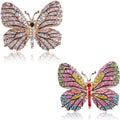 Vlinderbroche 2 stuks met strass-steentjes, modieus en elegant accessoire voor bruiloften, vrouwen en meisjes