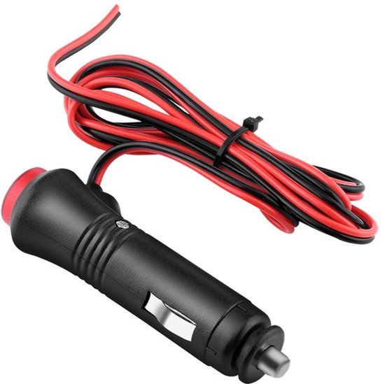 1,5m Auto Zigarettenaansteker Stekker - 12V-24V Adapter met Schakelknop - 10A Voeding