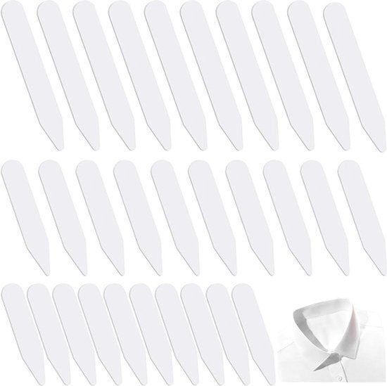 Kraagstaafjes voor herenoverhemden - 30 stuks, 5/6/7 cm, van plastic voor perfecte pasvorm van de hemdkraag - voor heren, vader, echtgenoot