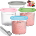 IJshouder geschikt voor Ninja Creami bekers, bakjes - 4 stuks - met deksel - geschikt voor NC300 & NC301 serie & NC299AMZ - Accessoires - BPA-vrij - Roze Groen Blauw Grijs