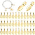 Oorbel hanger - Gouden - 50 Stuks - Lijm op bail - Pad Charms - Connector - Sieraden maken - Geschikt voor ketting - Blad - Oorbel