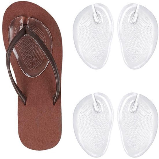 2 Paar String Sandal Kussens Pad, Siliconen Thong Flip Flop Kussen Duidelijke Sandal Teen Beschermers Sandal Gel Antislip Voorvoet Kussens Inlegstukken voor Voetbescherming voor Sandalen Mannen Vrouwen
