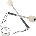 2 Drum Sticks, RVS Drumstokken, Eén stuk RVS behuizing, Wolvilt hamerkop, Geschikt voor Phant Drum, Pauze Drum, Drum, Bas, Percussie Accessoires