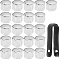 21 stuks wielmoer bout decor covers 19mm, hub schroef zilveren cover, band beschermende cover, bout caps met verwijdertools