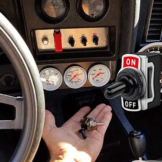 5 stuks Professionele 6A 250V/15A 125V Auto Toggle Switches met Waterdichte Beschermkap, SPST 2 Pool Rocker Schakelaar, Aan/Uit 2 Positie Toggle Schakelaar met Metalen Hefboom