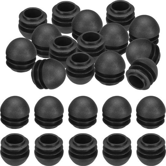 2.8cm Plastic Eindkappen - 30 Stuks Rond Gat Stekker voor Tuinmeubilair, Zwart